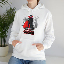 Load image into Gallery viewer, Pay Da Producer® &quot;Your Beats S*CK!&quot; Vampire Halloween Heavy Blend™ Hooded Sweatshirt
