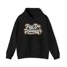 Load image into Gallery viewer, Black Hoodie with Pay Da Producer Logo on front
