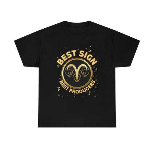 Pay Da Producer Aries best Sign Best Producers T-Shirt, Aries zodiac sign with music notes and stars surrounding it