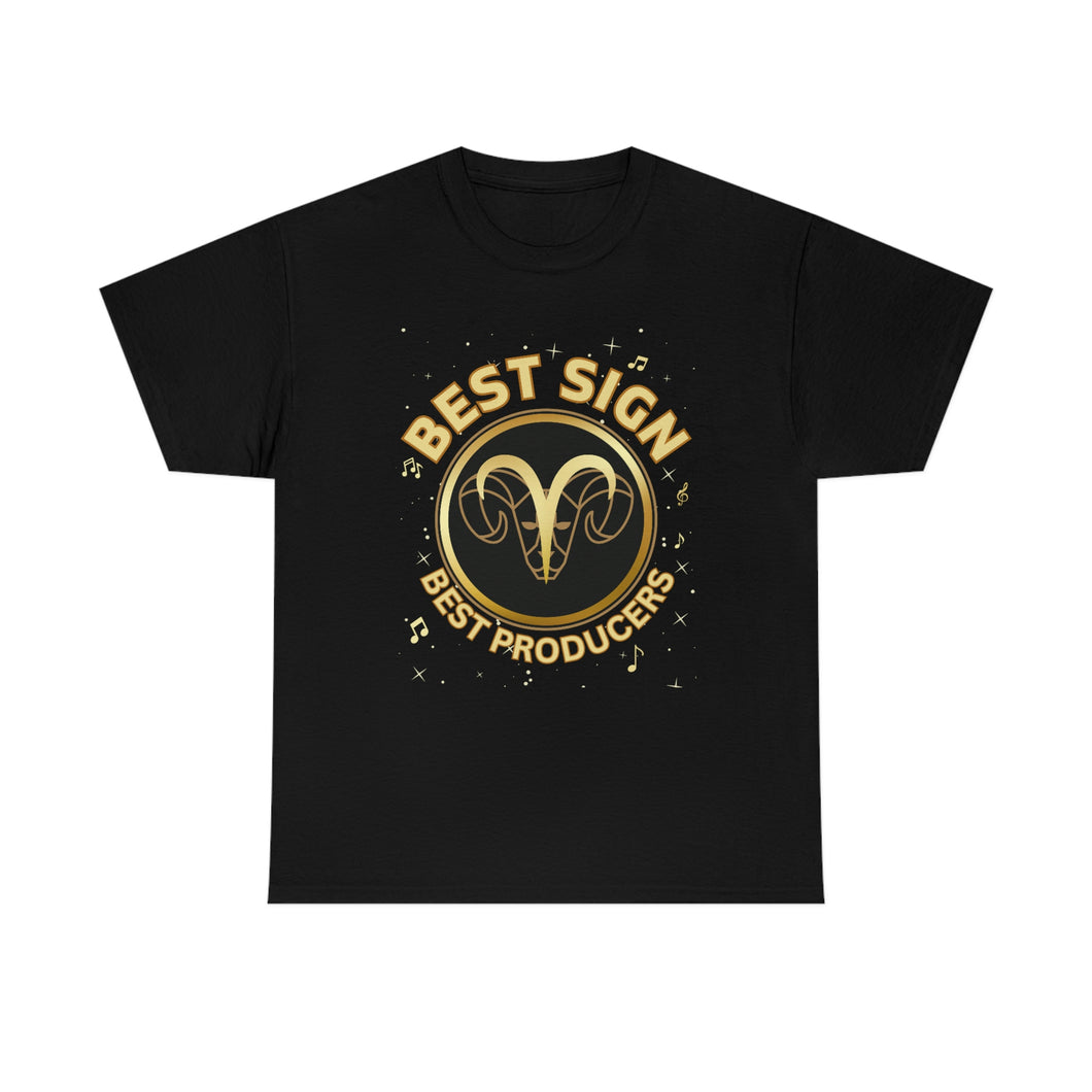 Pay Da Producer Aries best Sign Best Producers T-Shirt, Aries zodiac sign with music notes and stars surrounding it