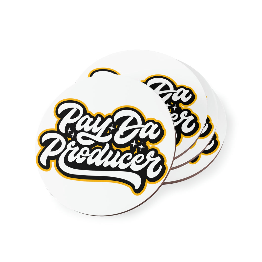 Pay Da Producer White Coasters